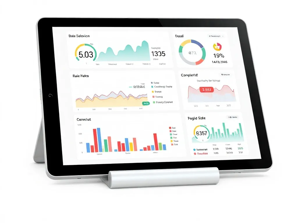Clean minimalist data visualization dashboard on a modern ta