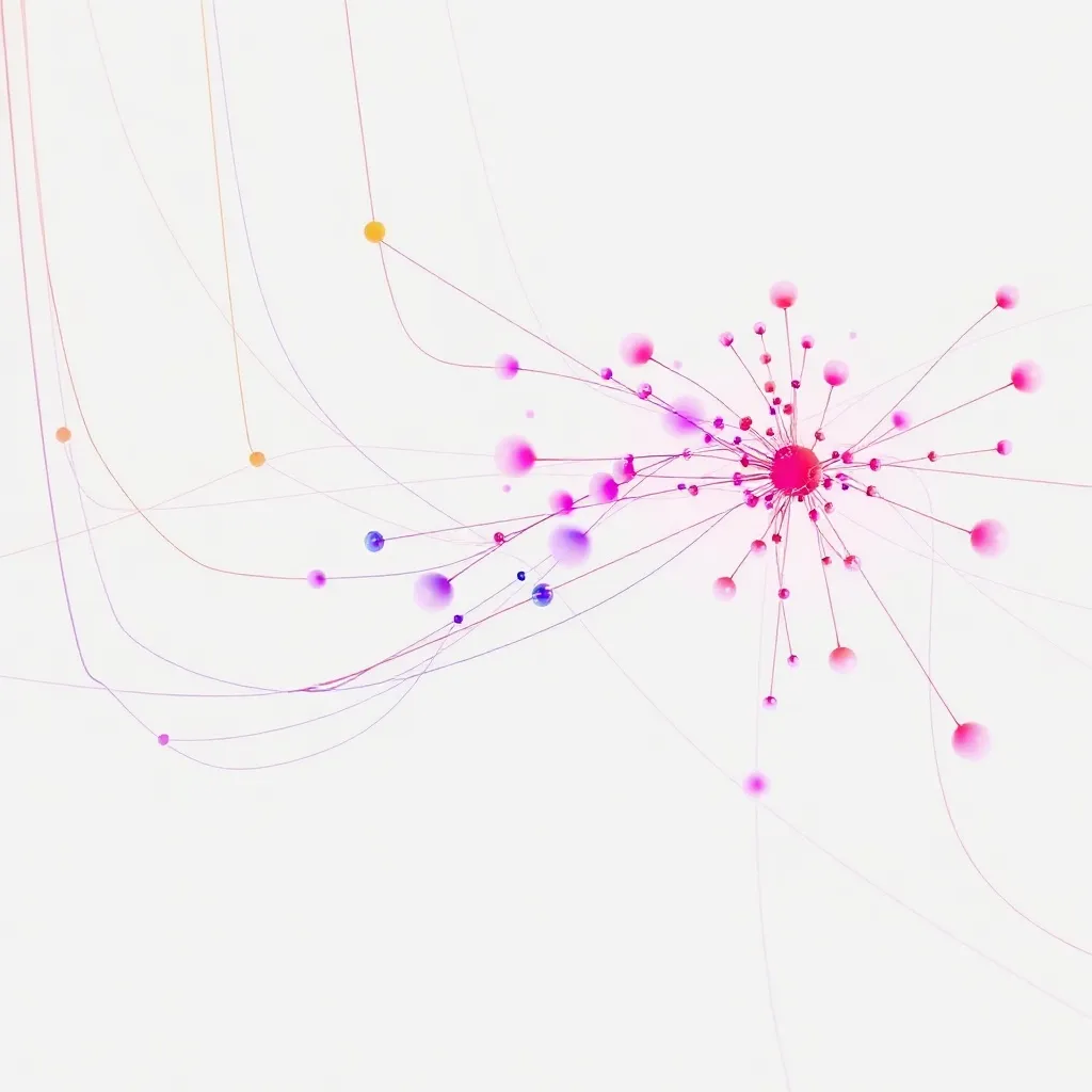 Abstract high-contrast 3D visualization of data streams and